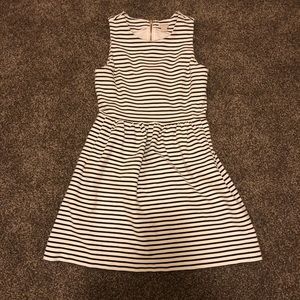 J Crew White and Black Striped Dress
